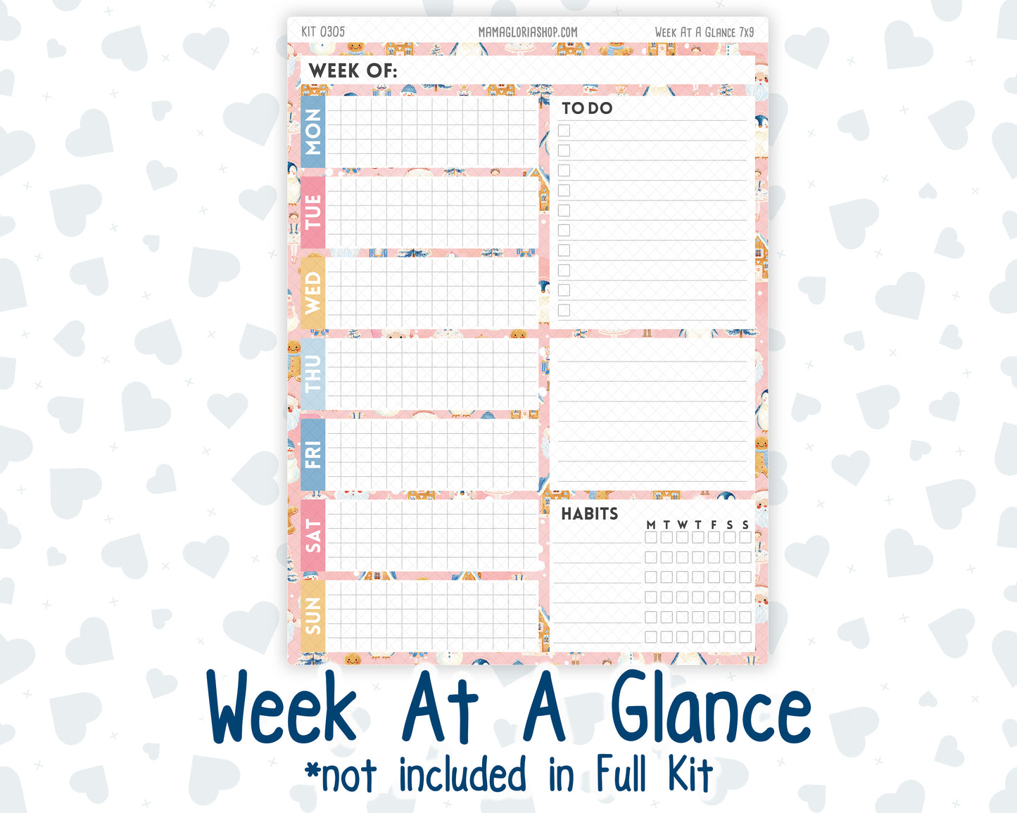 Kit 0305 - 7x9 - Plum Paper Daily - Weekly Kit - December - Sugarplum Parade