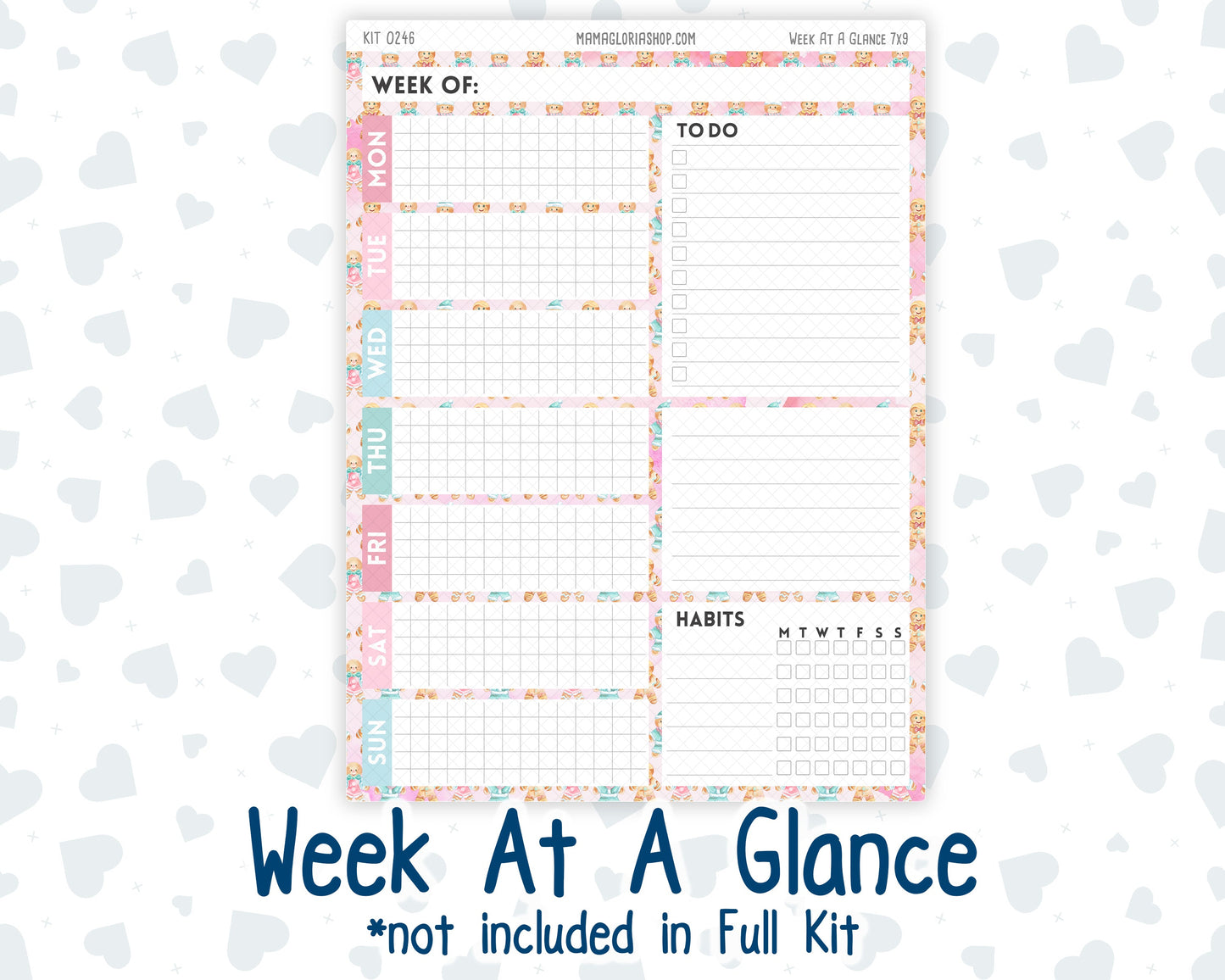 Kit 0246 - 7x9 - Plum Paper Daily - Weekly Kit - December - Gingerbread Sweets