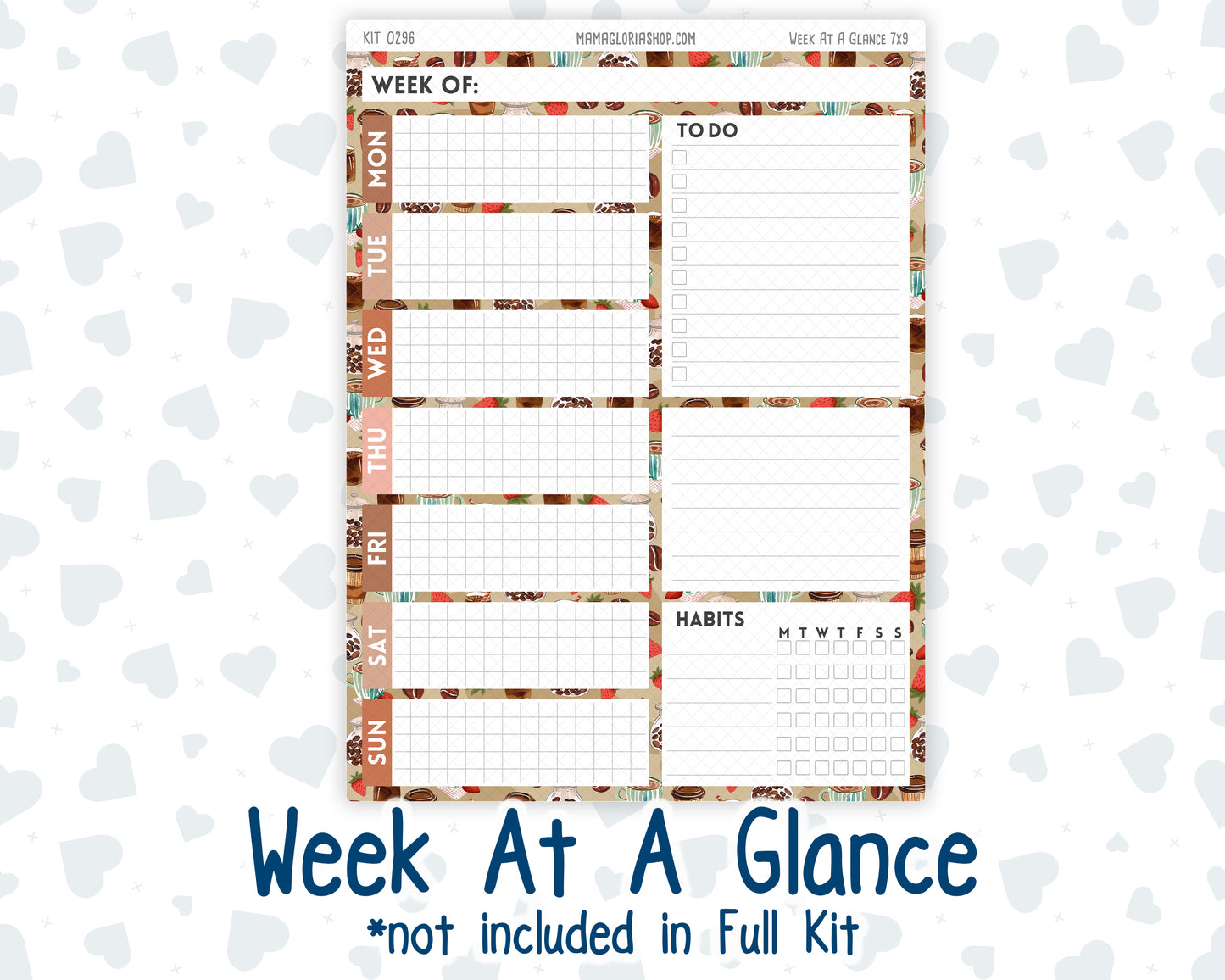 Kit 0296 - 7x9 - Plum Paper Daily - Weekly Kit - September - Coffee Break