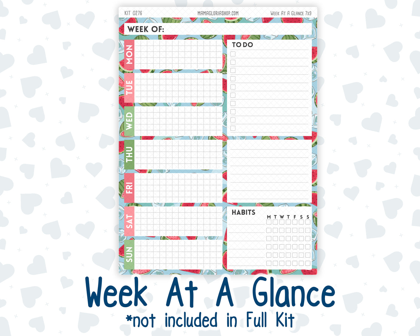 Kit 0276 - 7x9 - Plum Paper Daily - Weekly Kit - July - Melon Crush