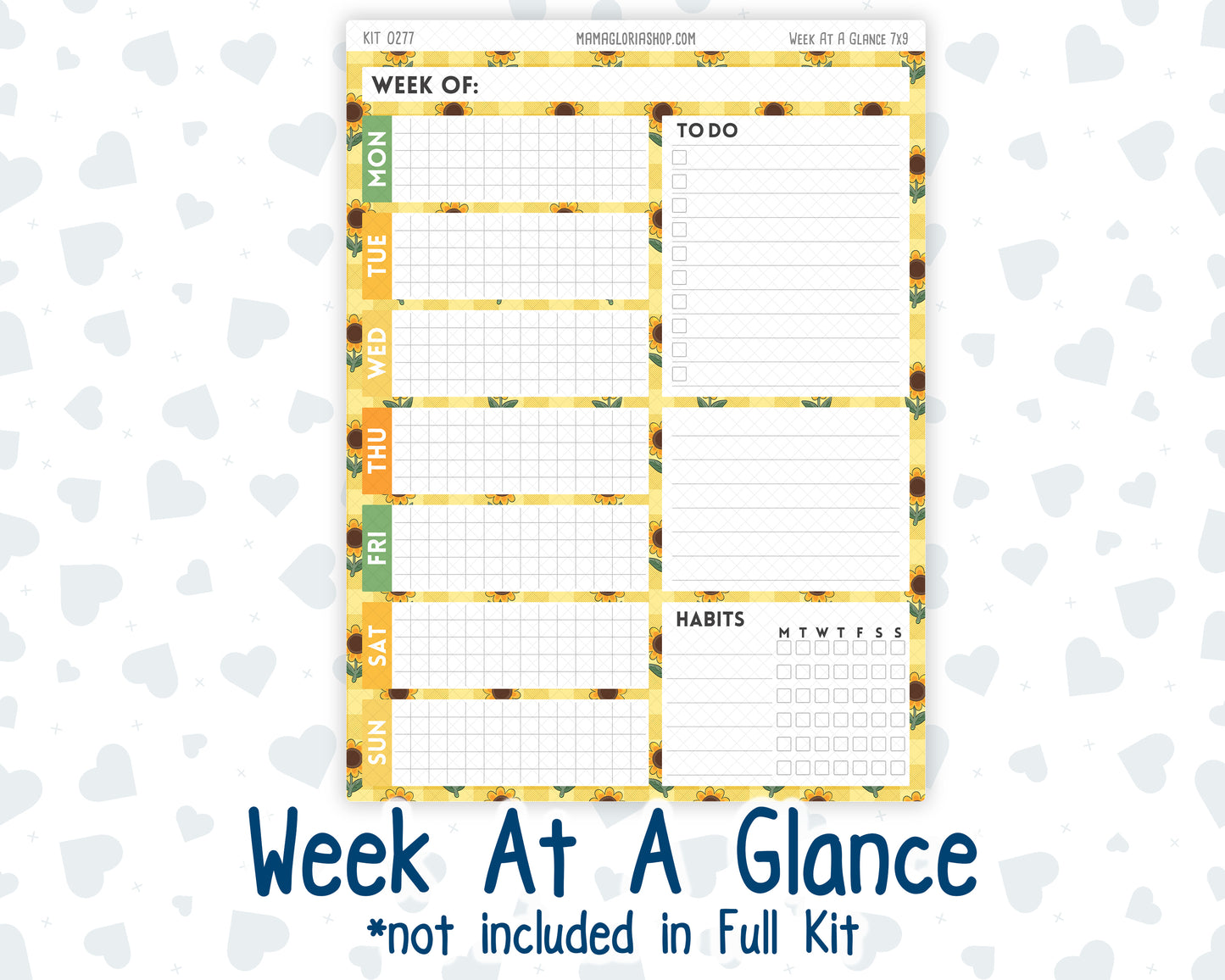 Kit 0277 - 7x9 - Plum Paper Daily - Weekly Kit - August - Sunflower Drama Club