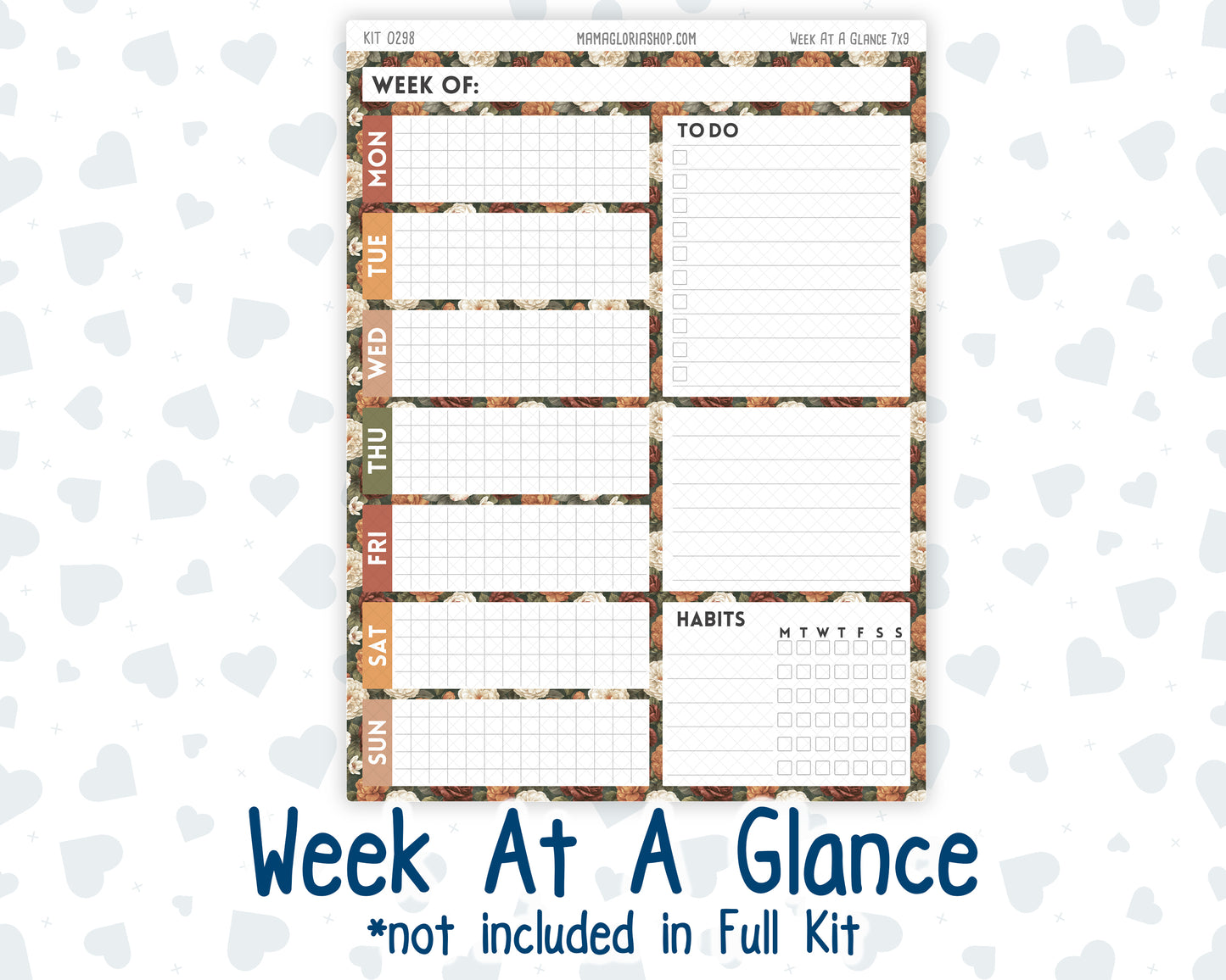 Kit 0298 - 7x9 - Plum Paper Daily - Weekly Kit - October - Velvet Bloom