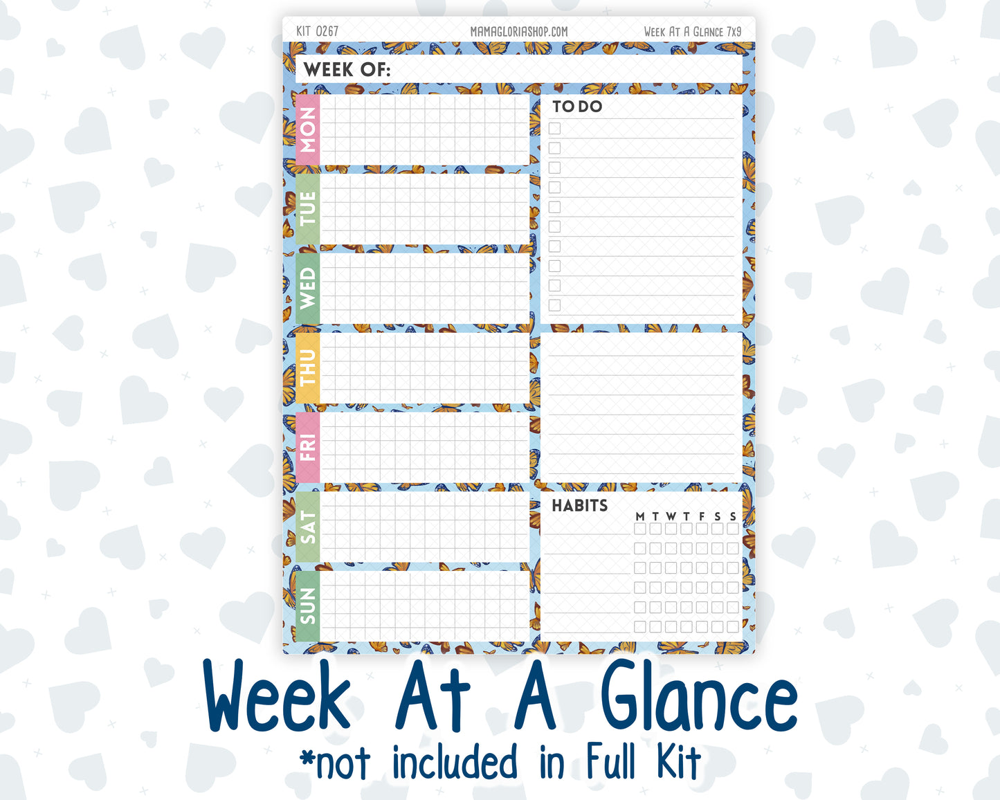 Kit 0267 - 7x9 - Plum Paper Daily - Weekly Kit - May - Flowers For Mama