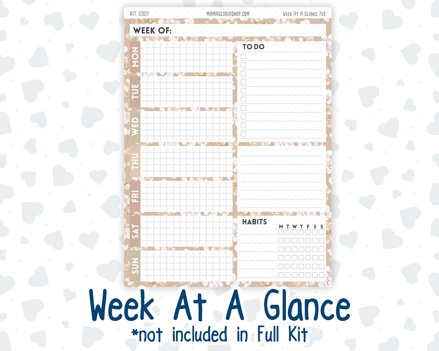 Kit 0301 - 7x9 - Plum Paper Daily - Weekly Kit - November - Sunday Comfort
