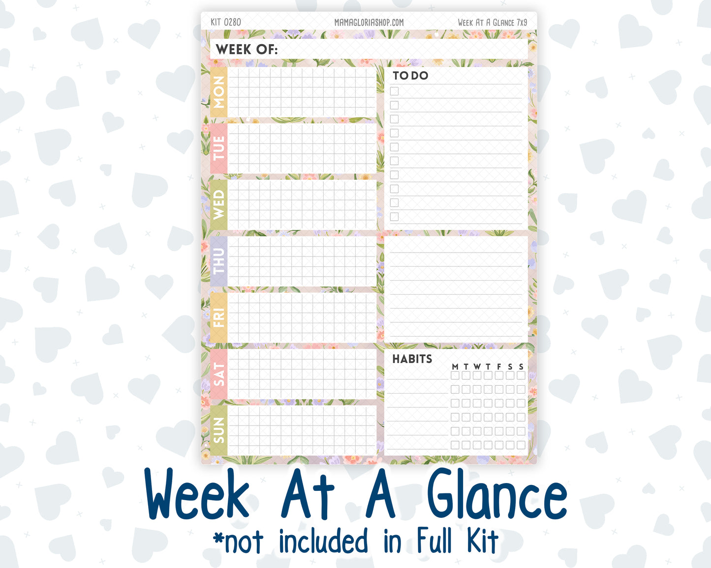Kit 0280 - 7x9 - Plum Paper Daily - Weekly Kit - Half Past Six In August