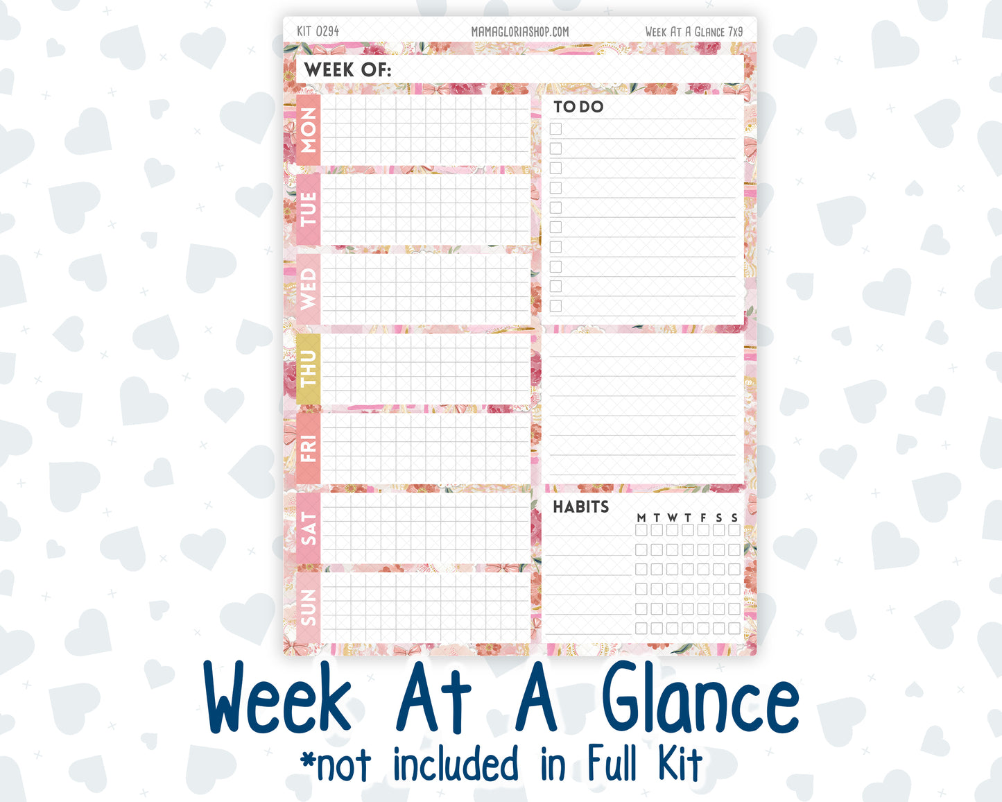 Kit 0294 - 7x9 - Plum Paper Daily - Weekly Kit - September - Rosy Reveria