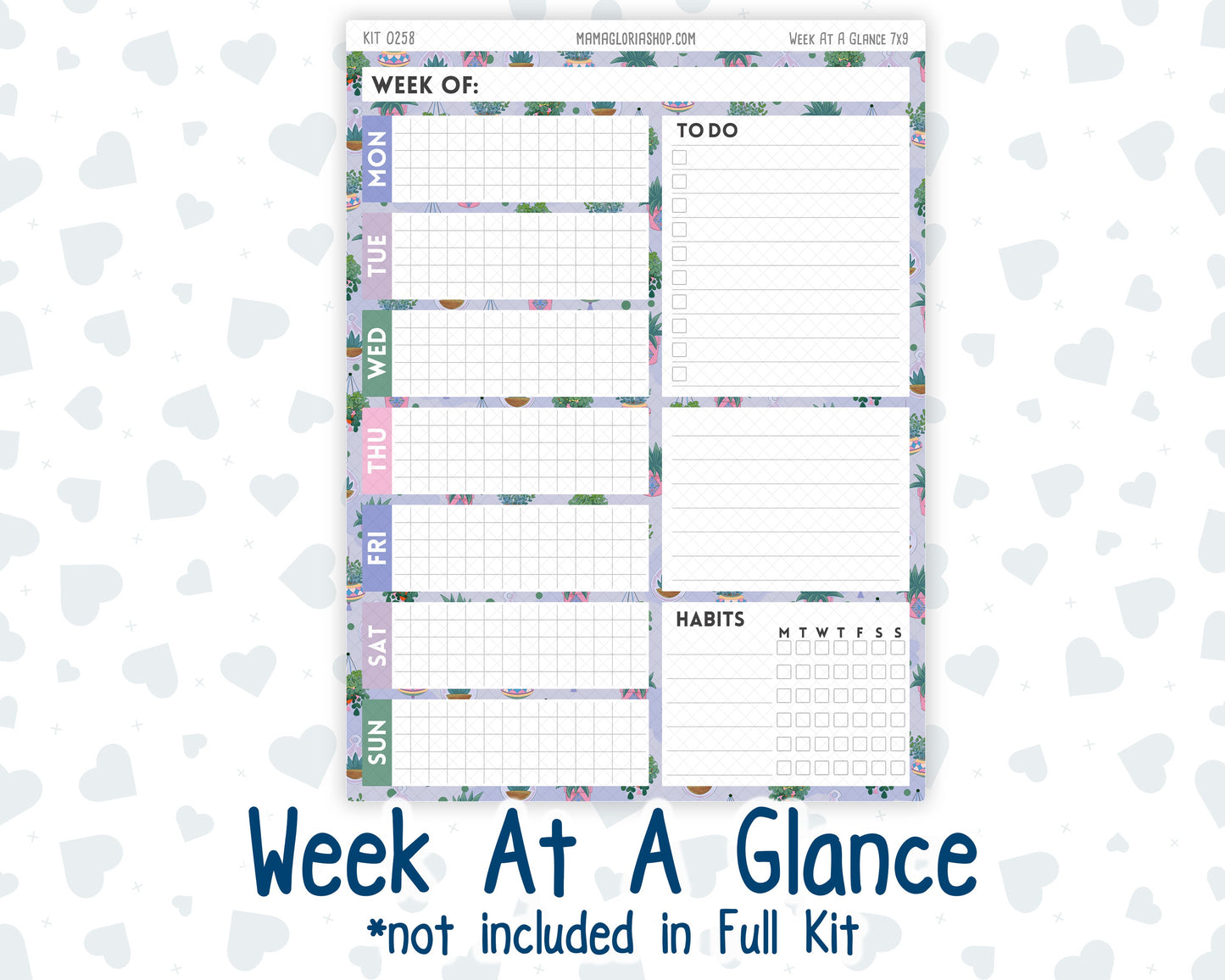 Kit 0258 - 7x9 - Plum Paper Daily - Weekly Kit - March - Plant Therapy