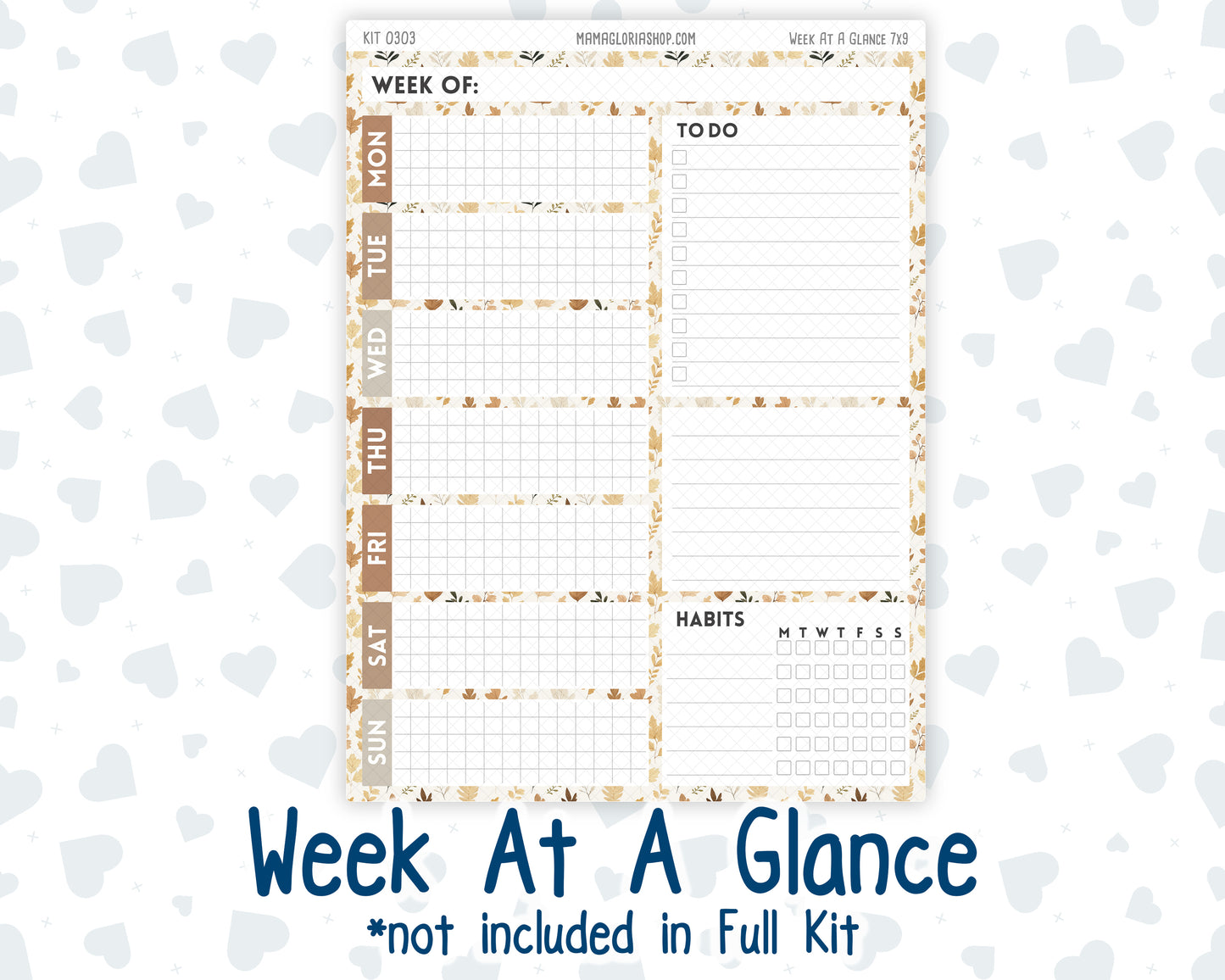 Kit 0303 - 7x9 - Plum Paper Daily - Weekly Kit - November - Into The Woods