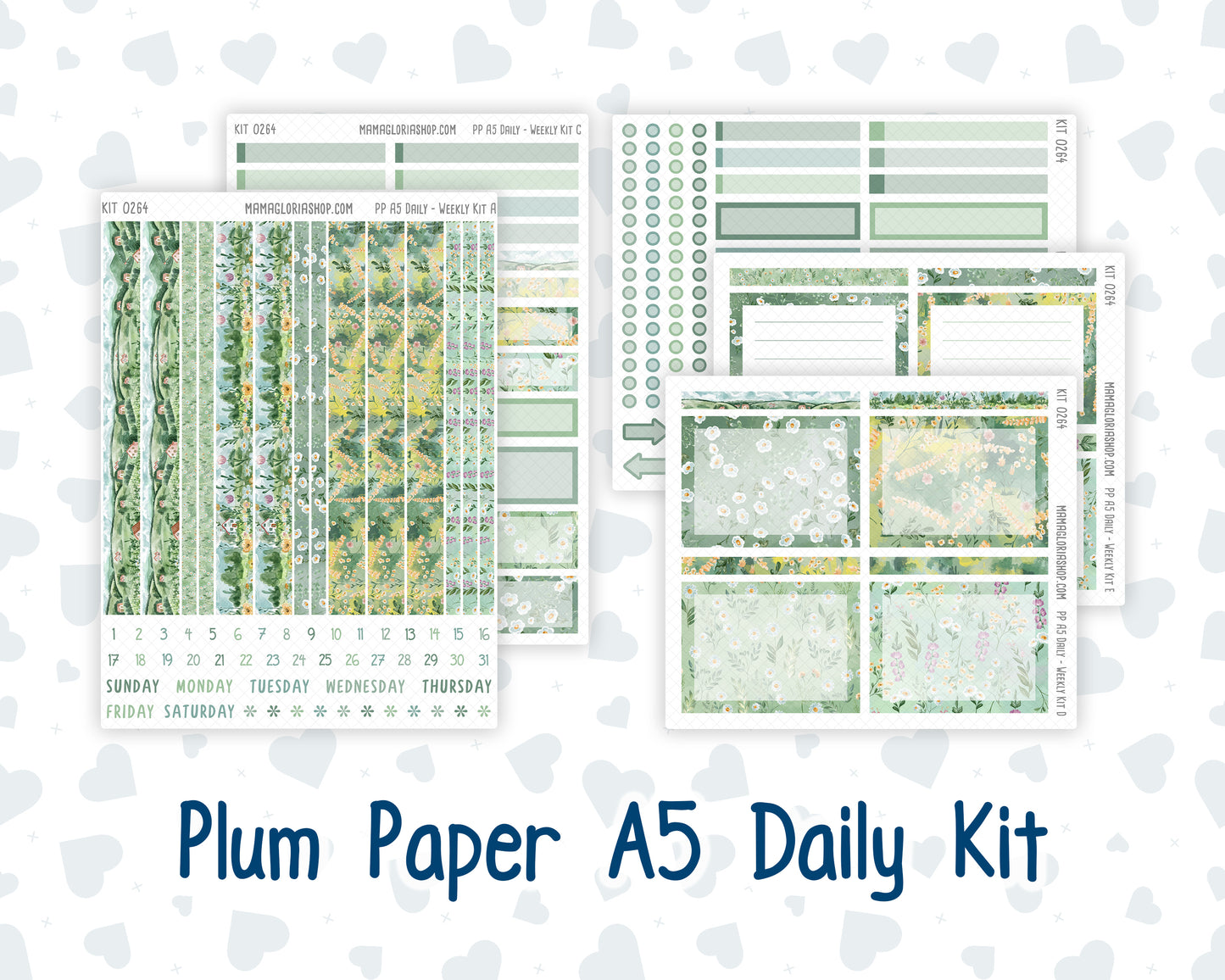 Kit 0264 - A5 - Plum Paper Daily - Weekly Kit - May - Spring Walk