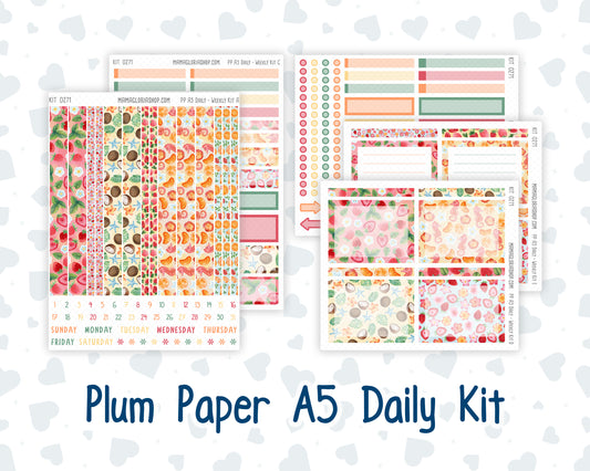 Kit 0271 - A5 - Plum Paper Daily - Weekly Kit - June - Strawberry Shore