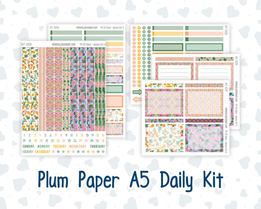 Kit 0226 - A5 - Plum Paper Daily - Weekly Kit - July - Tropical Whimsy