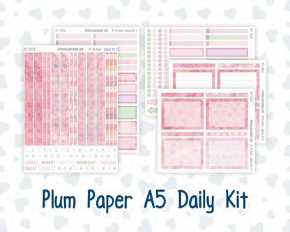 Kit 0253 - A5 - Plum Paper Daily - Weekly Kit - February - Rosy Daydreams