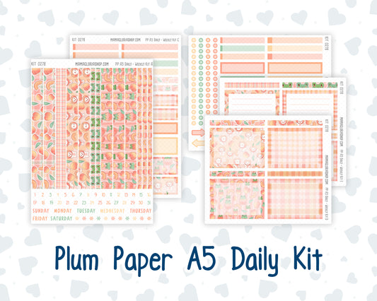 Kit 0278 - A5 - Plum Paper Daily - Weekly Kit - August - Oops, All Peaches