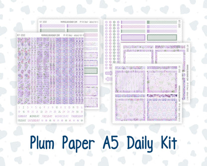 Kit 0263 - A5 - Plum Paper Daily - Weekly Kit - April - Lavender Drift