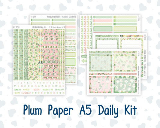 Kit 0256 - A5 - Plum Paper Daily - Weekly Kit - March - Froggy Luck