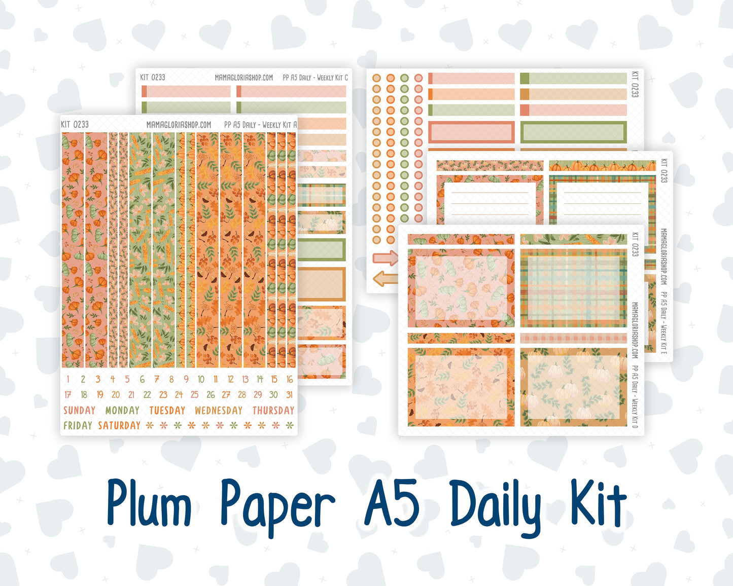 Kit 0233 - A5 - Plum Paper Daily - Weekly Kit - September - Cinnamon Days