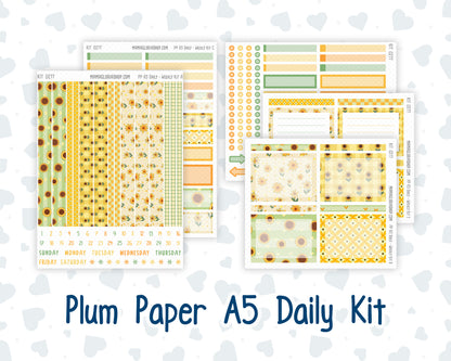 Kit 0277 - A5 - Plum Paper Daily - Weekly Kit - August - Sunflower Drama Club