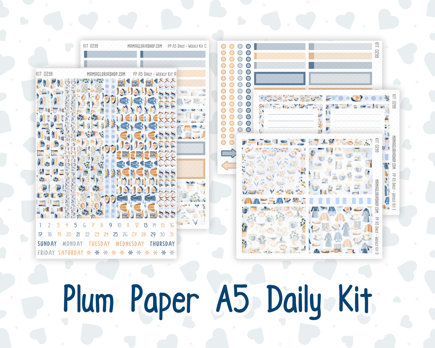 Kit 0299 - A5 - Plum Paper Daily - Weekly Kit - October - Book Nook