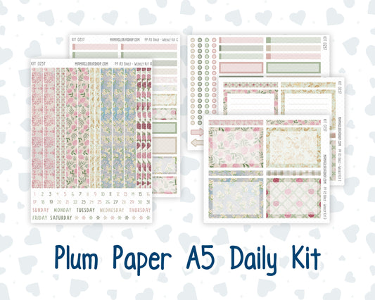 Kit 0257 - A5 - Plum Paper Daily - Weekly Kit - March - Blush Garden