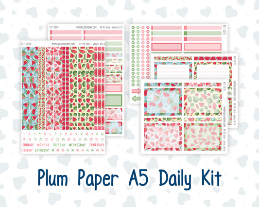 Kit 0276 - A5 - Plum Paper Daily - Weekly Kit - July - Melon Crush