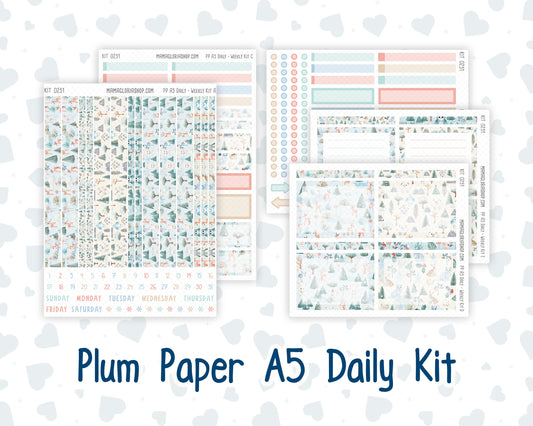 Kit 0251 - A5 - Plum Paper Daily - Weekly Kit - January - Pine & Paws
