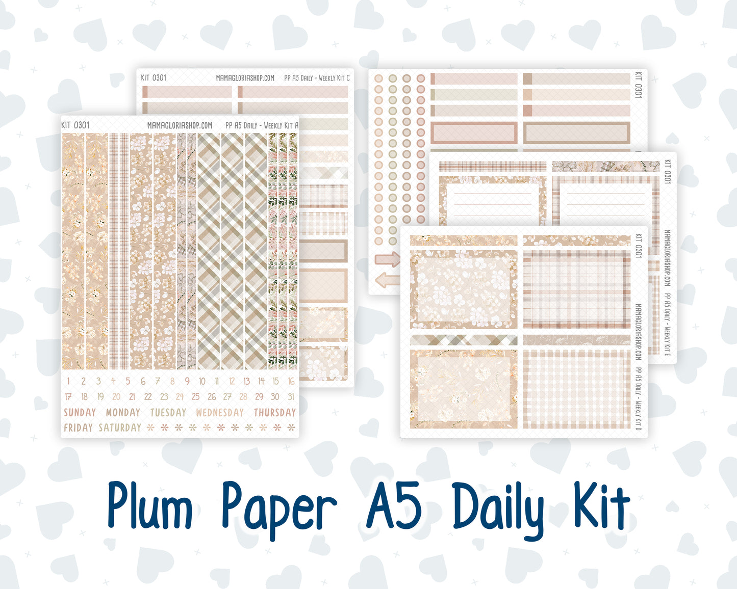 Kit 0301 - A5 - Plum Paper Daily - Weekly Kit - November - Sunday Comfort