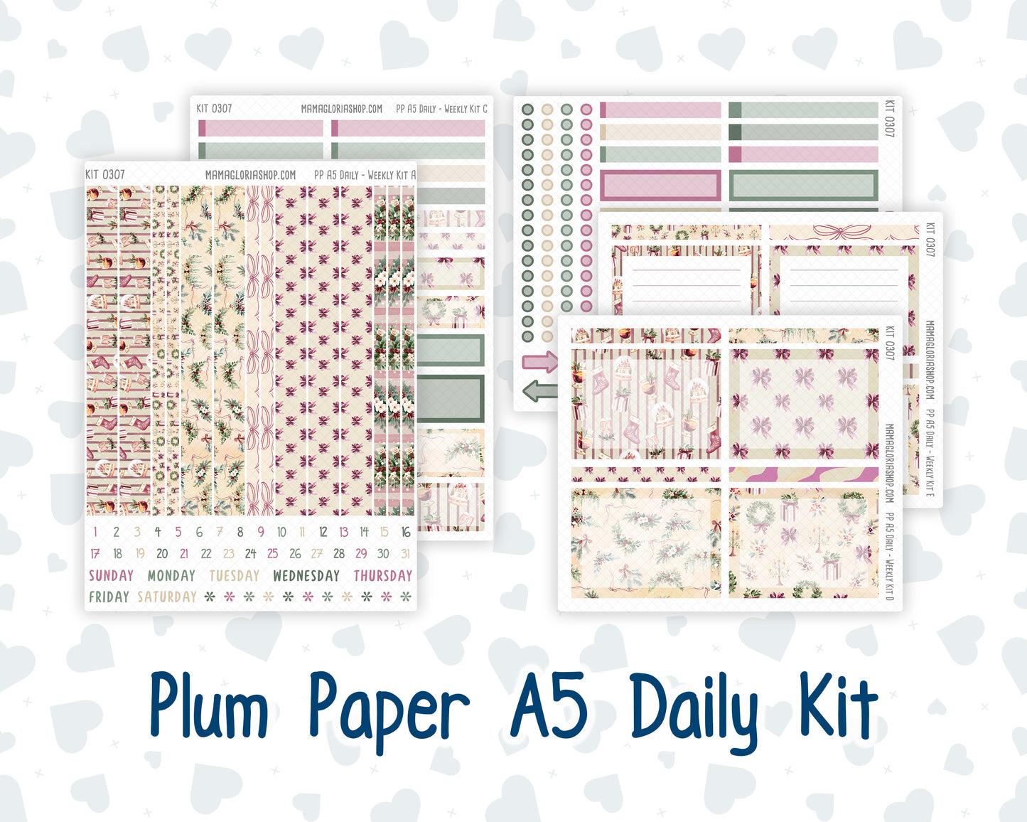 Kit 0307 - A5 - Plum Paper Daily - Weekly Kit - December - Velvet Hearth