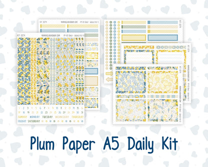 Kit 0274 - A5 - Plum Paper Daily - Weekly Kit - July - Sunny Lemon Shore