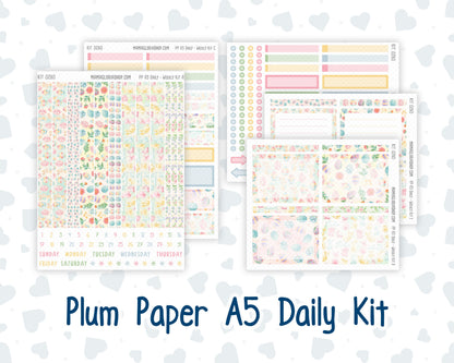 Kit 0260 - A5 - Plum Paper Daily - Weekly Kit - April - Pastel Egg Hunt
