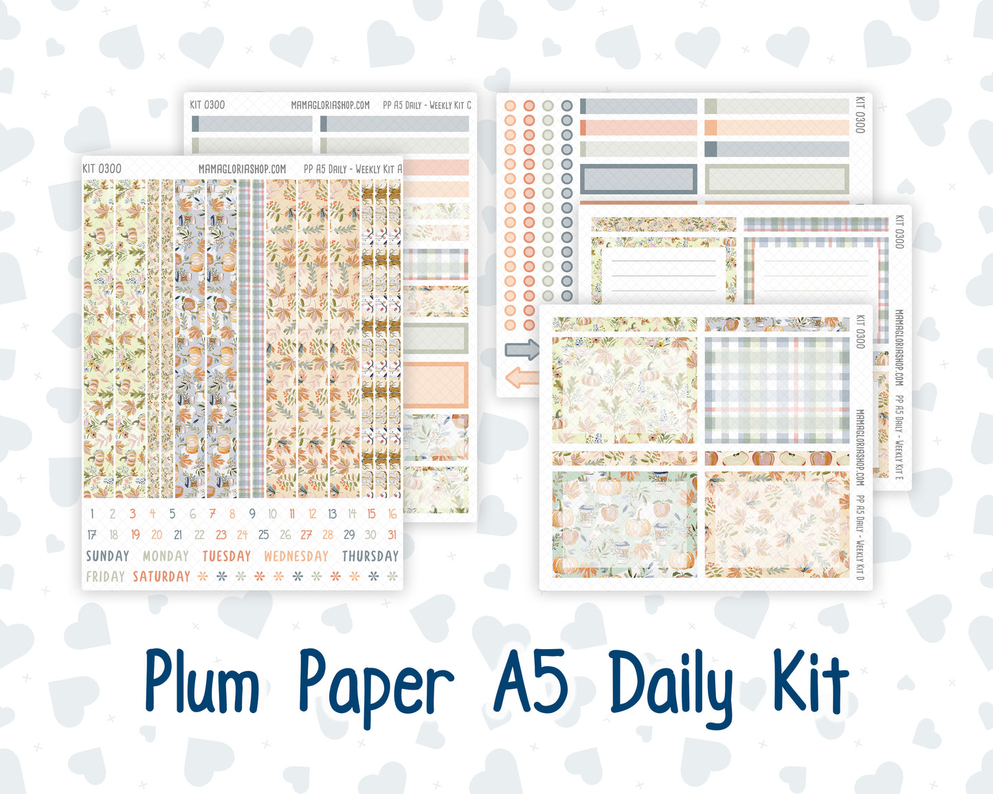 Kit 0300 - A5 - Plum Paper Daily - Weekly Kit - October - Autumn Stroll
