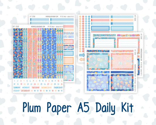 Kit 0268 - A5 - Plum Paper Daily - Weekly Kit - June - Sea Sweeties