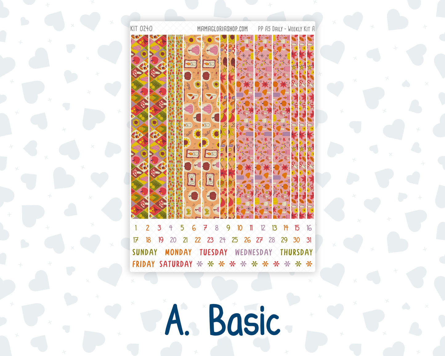 Kit 0240 - A5 - Plum Paper Daily - Weekly Kit - November - Cozy Thanksgiving