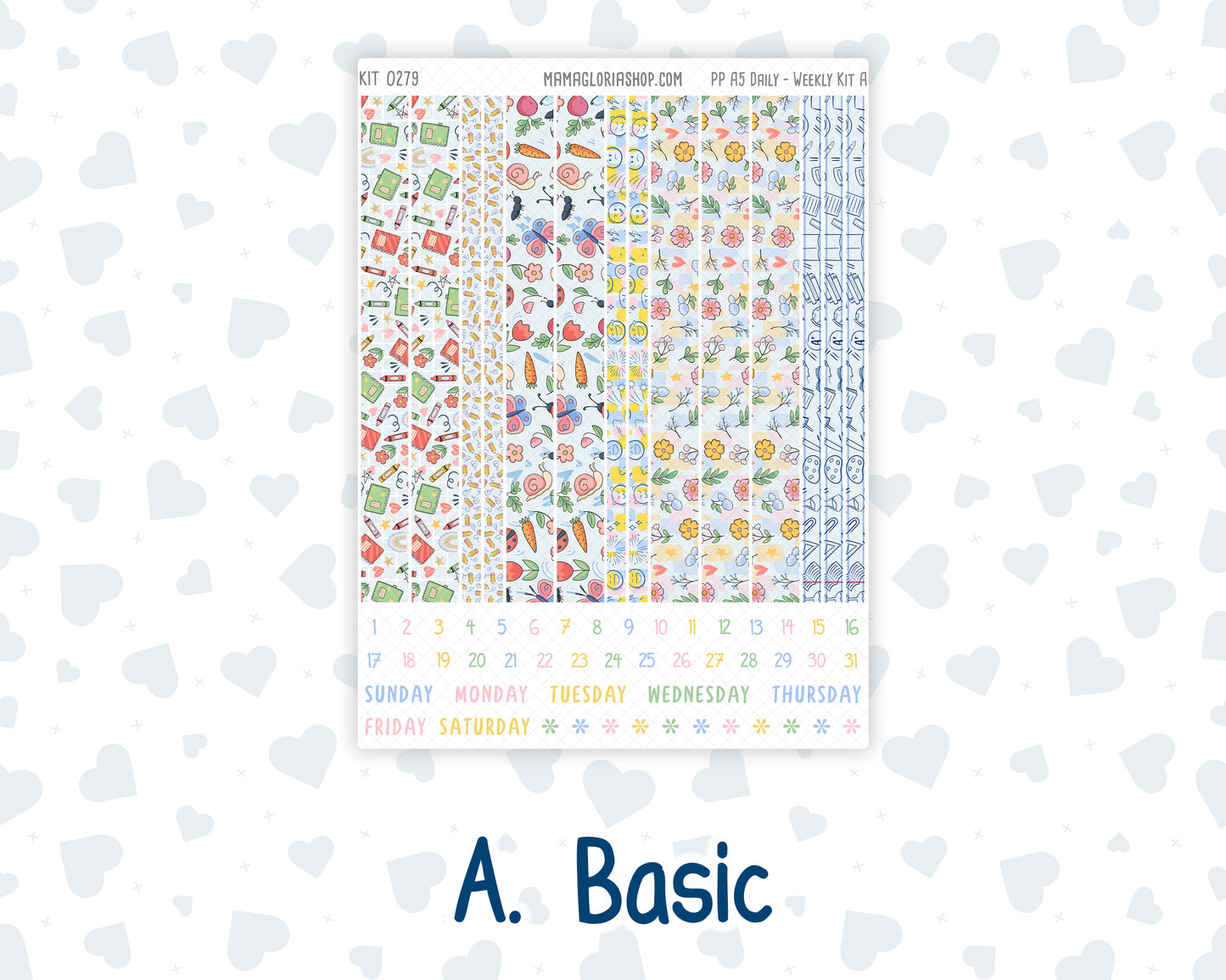 Kit 0279 - A5 - Plum Paper Daily - Weekly Kit - August - Not Ready For School