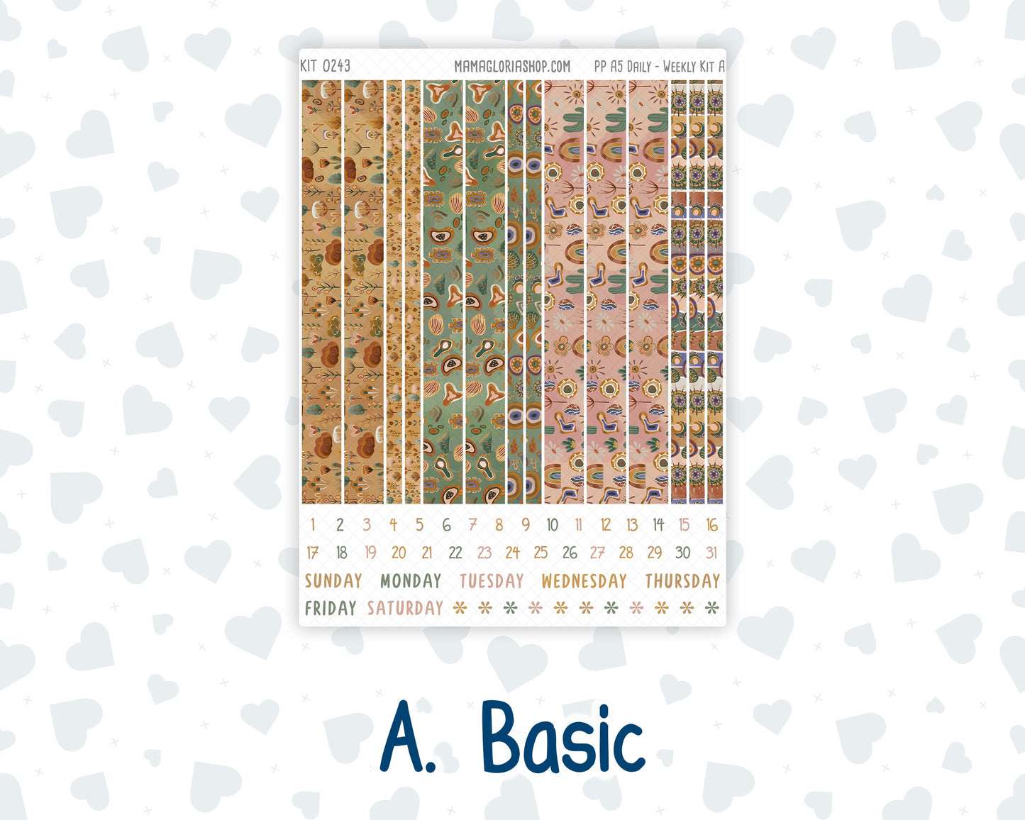 Kit 0243 - A5 - Plum Paper Daily - Weekly Kit - November - Boho Autumn