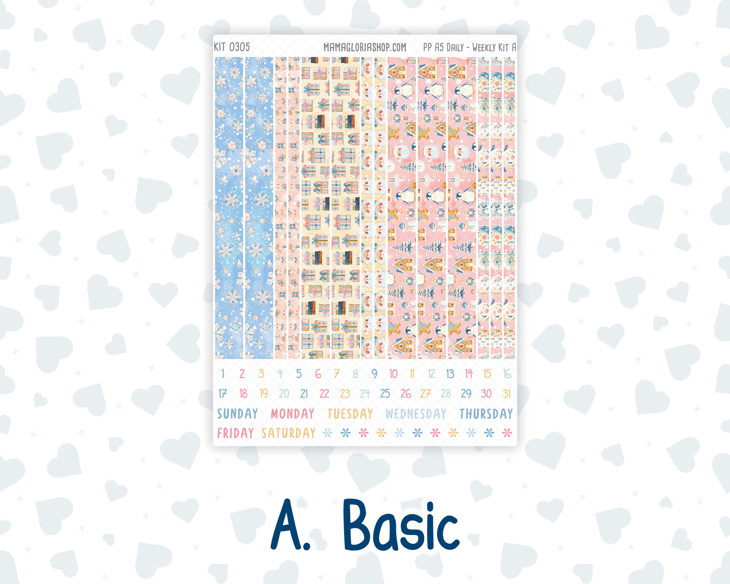 Kit 0305 - A5 - Plum Paper Daily - Weekly Kit - December - Sugarplum Parade