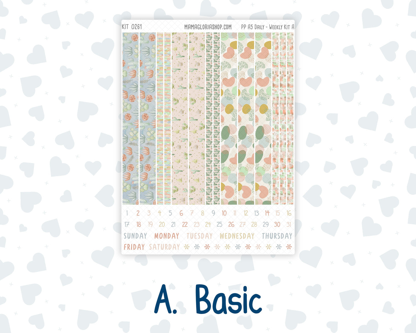 Kit 0261 - A5 - Plum Paper Daily - Weekly Kit - April - Llama Spring
