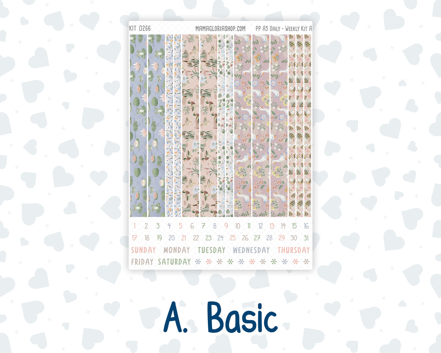 Kit 0266 - A5 - Plum Paper Daily - Weekly Kit - May - Froggy Lake Picnic
