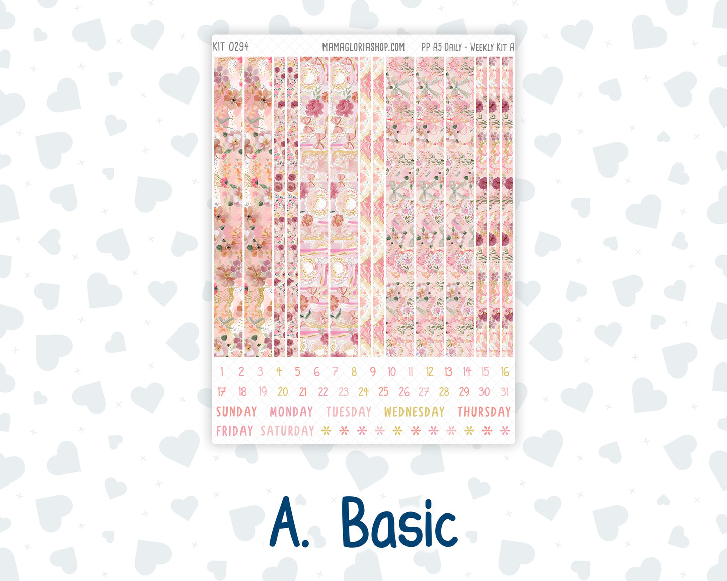 Kit 0294 - A5 - Plum Paper Daily - Weekly Kit - September - Rosy Reveria