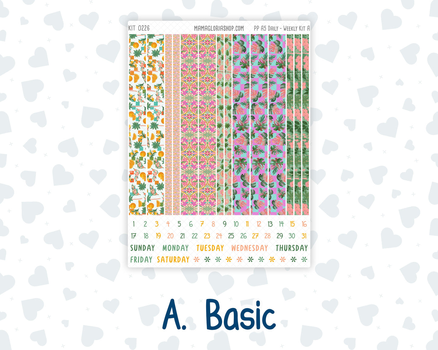 Kit 0226 - A5 - Plum Paper Daily - Weekly Kit - July - Tropical Whimsy