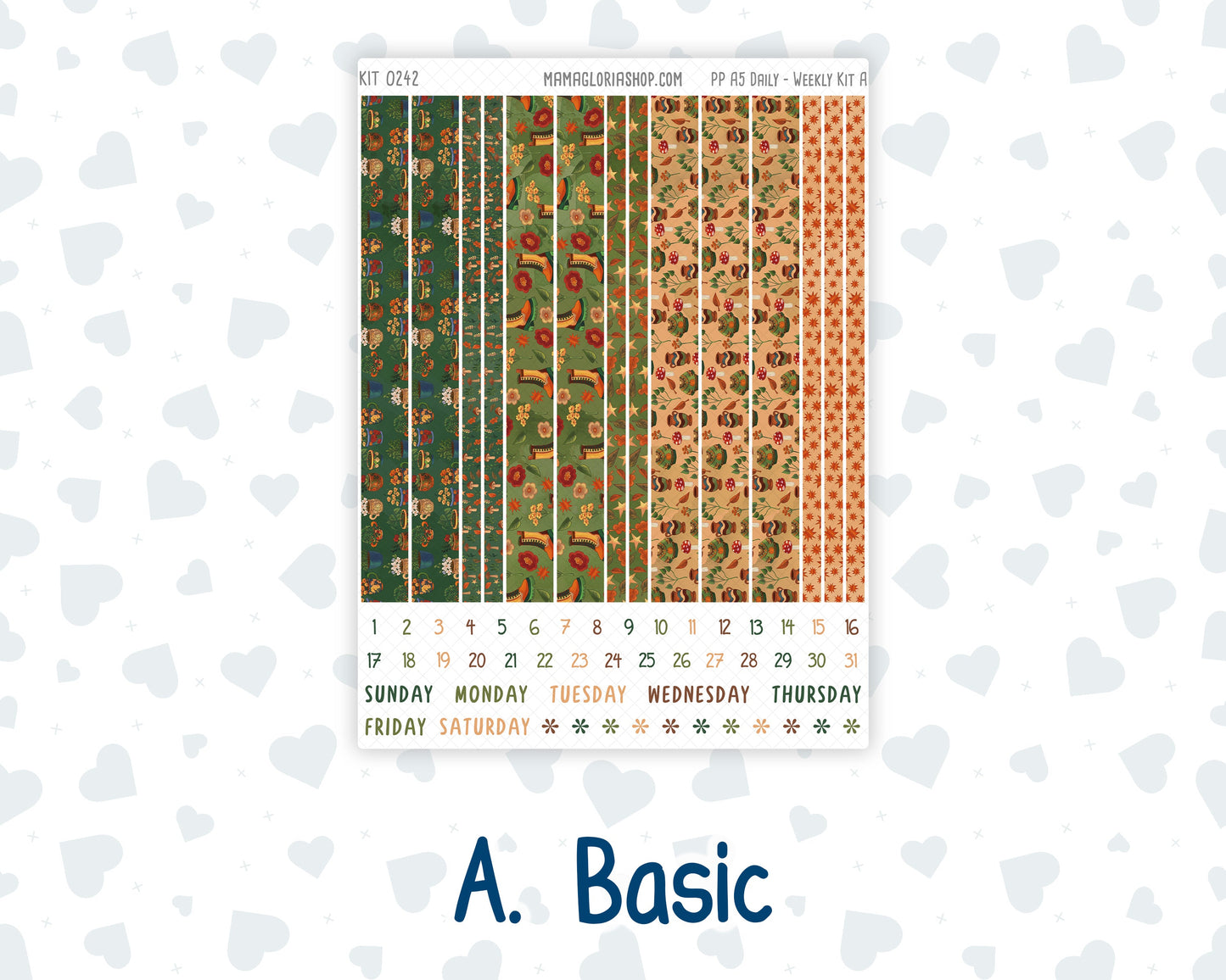 Kit 0242 - A5 - Plum Paper Daily - Weekly Kit - November - Cottage Autumn