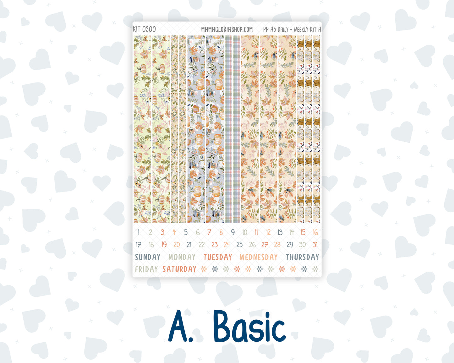 Kit 0300 - A5 - Plum Paper Daily - Weekly Kit - October - Autumn Stroll