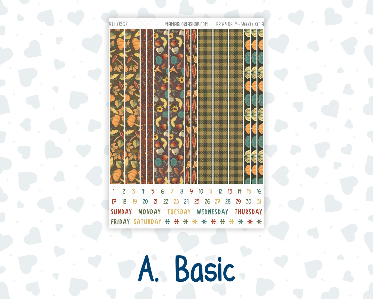 Kit 0302 - A5 - Plum Paper Daily - Weekly Kit - November - Thankful Season