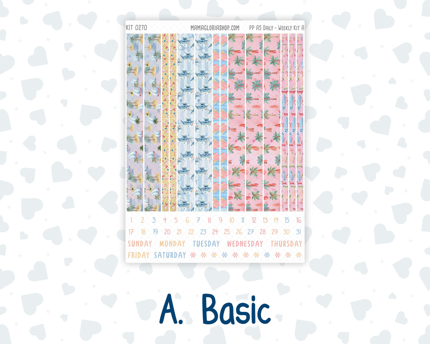 Kit 0270 - A5 - Plum Paper Daily - Weekly Kit - June - Beachside Bliss