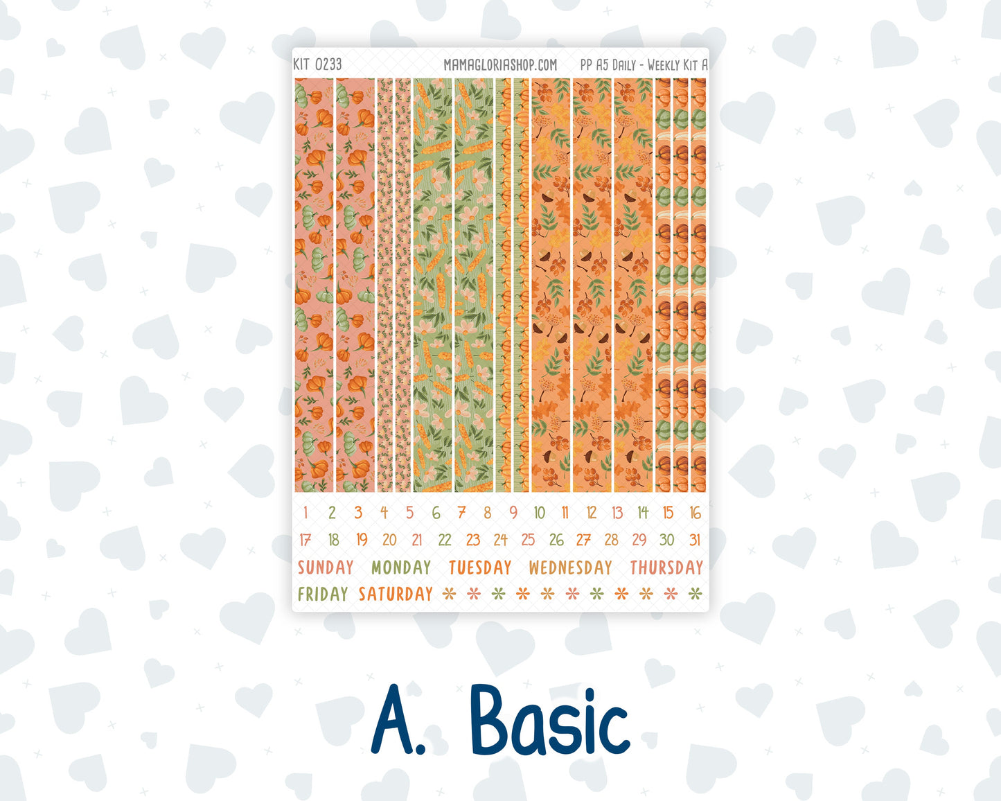 Kit 0233 - A5 - Plum Paper Daily - Weekly Kit - September - Cinnamon Days
