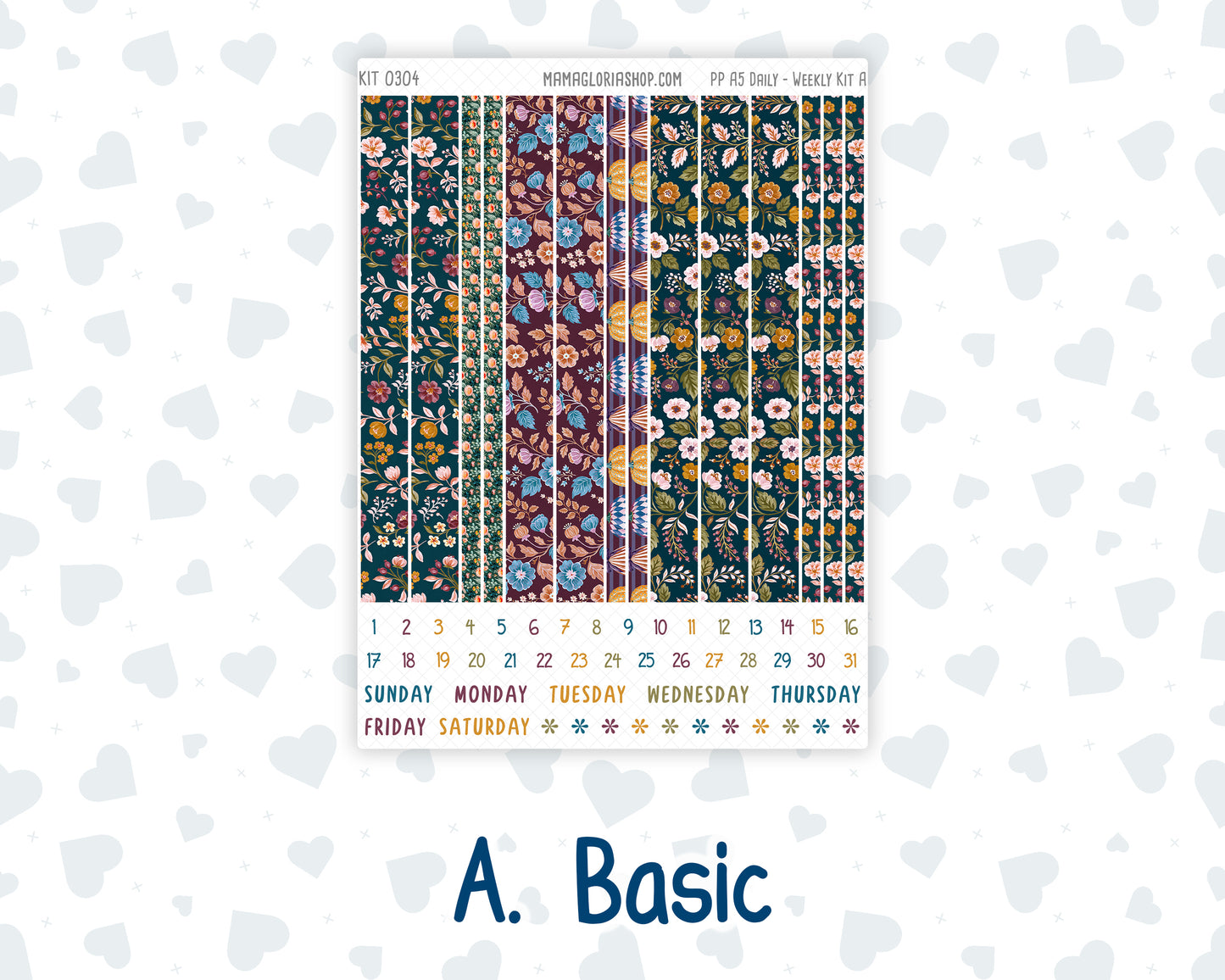 Kit 0304 - A5 - Plum Paper Daily - Weekly Kit - November - Autumn In Bloom