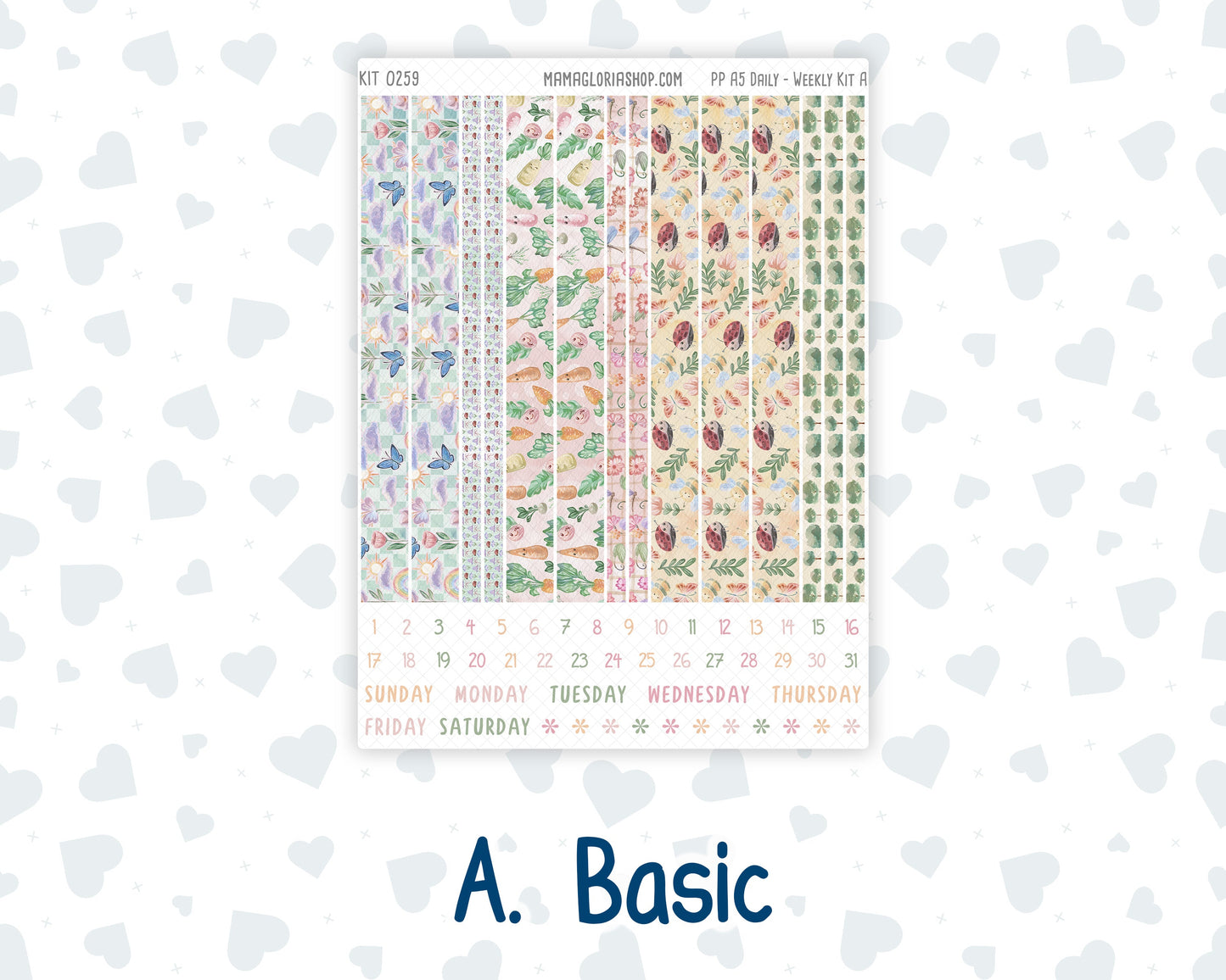 Kit 0259 - A5 - Plum Paper Daily - Weekly Kit - March - Spring Garden Chores