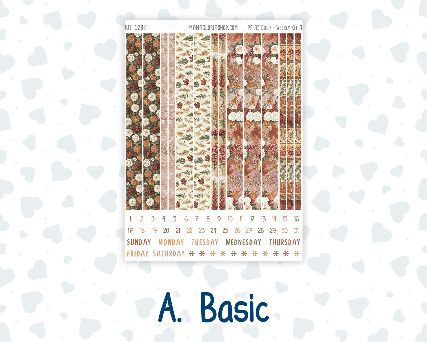 Kit 0298 - A5 - Plum Paper Daily - Weekly Kit - October - Velvet Bloom
