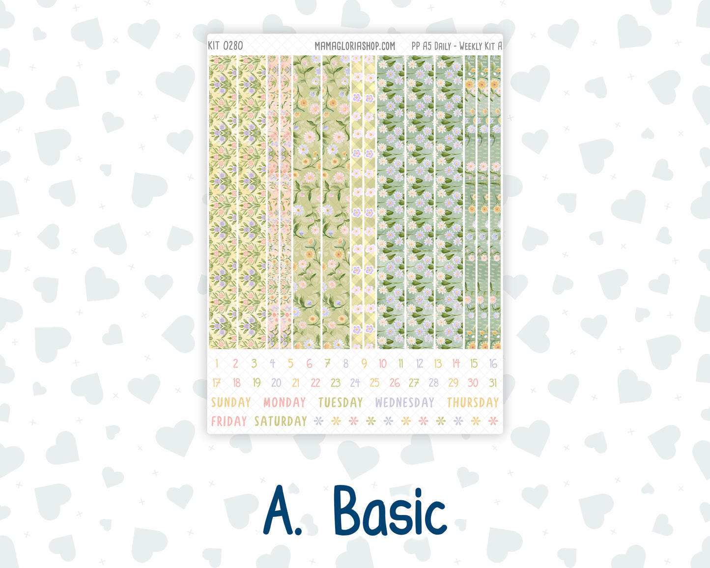 Kit 0280 - A5 - Plum Paper Daily - Weekly Kit - Half Past Six In August