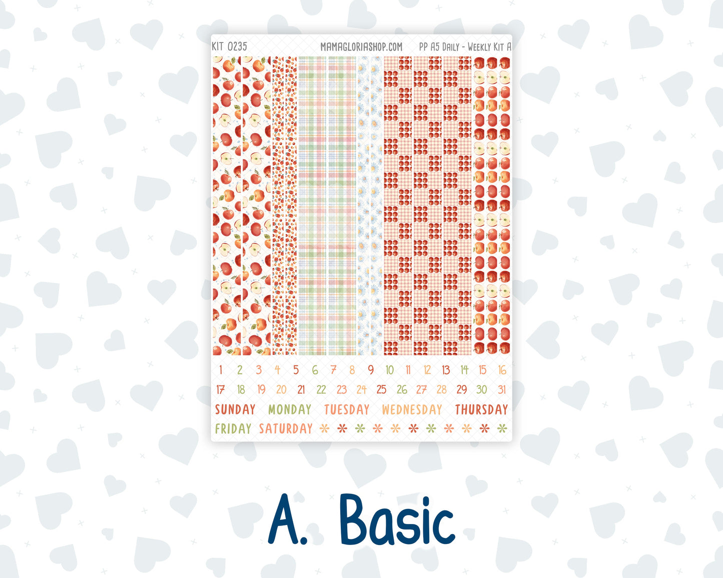 Kit 0235 - A5 - Plum Paper Daily - Weekly Kit - September - Apple Orchard