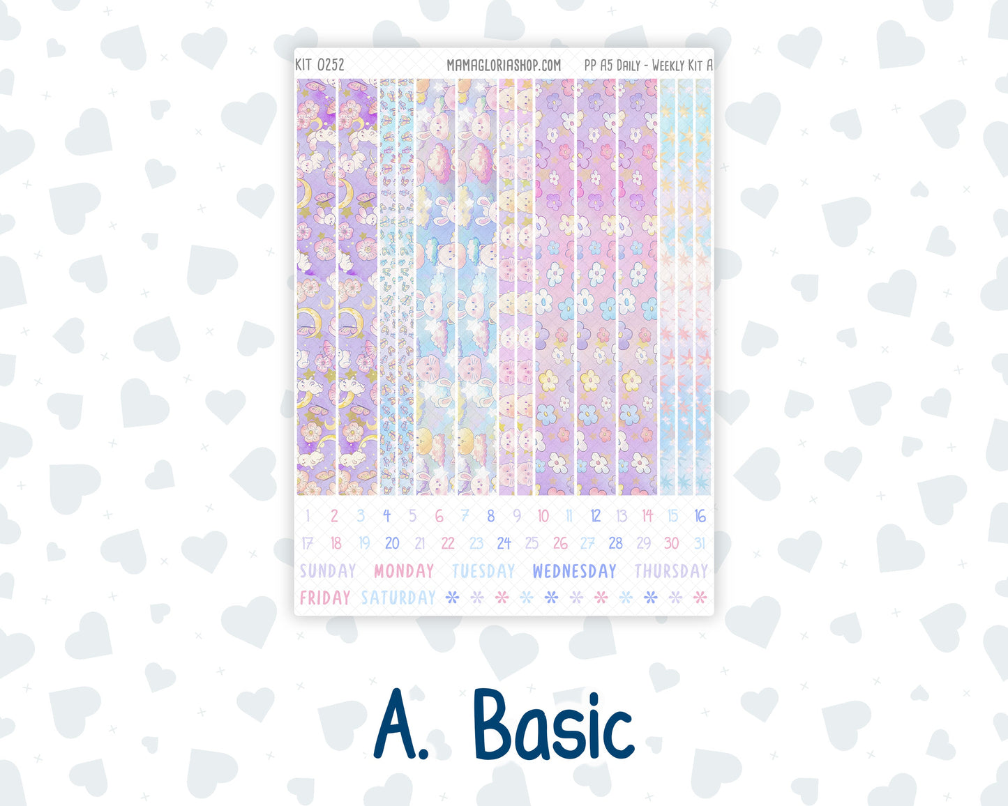 Kit 0252 - A5 - Plum Paper Daily - Weekly Kit - February - Tokyo Candy Cloud